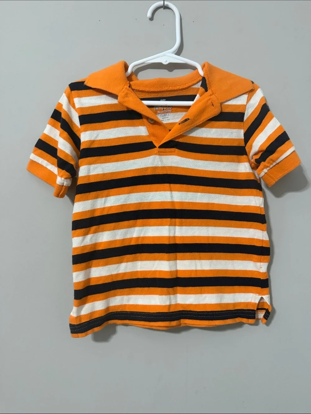 Children’s Place Striped Orange & Black Kids Polo Shirt-Size 2T